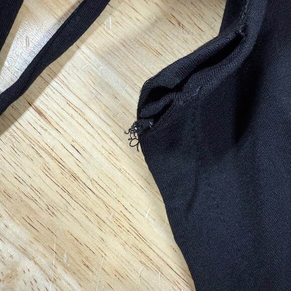 Eileen Fisher Short Sleeve Tencel Black Tie Front Cardigan Top Size L *Damaged* - Picture 6 of 7